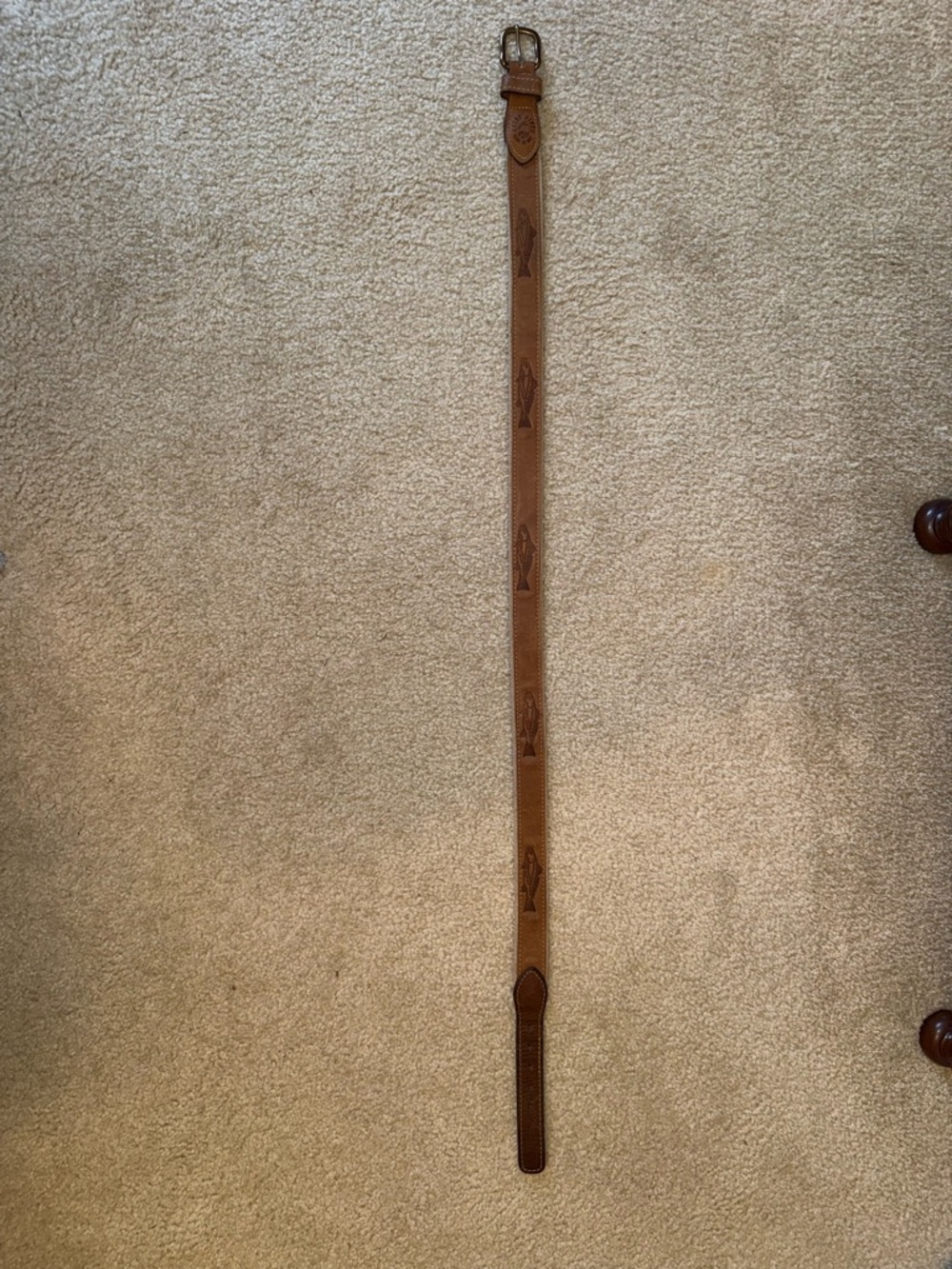 Canvas & Leather Fishing Motif Belt – Size 30 (Casual / Preppy Style)